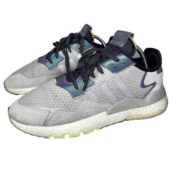 adidas Nite Jogger Reflective Running Shoes Mens Size 12 Charcoal Grey Blue - Picture 1 of 11